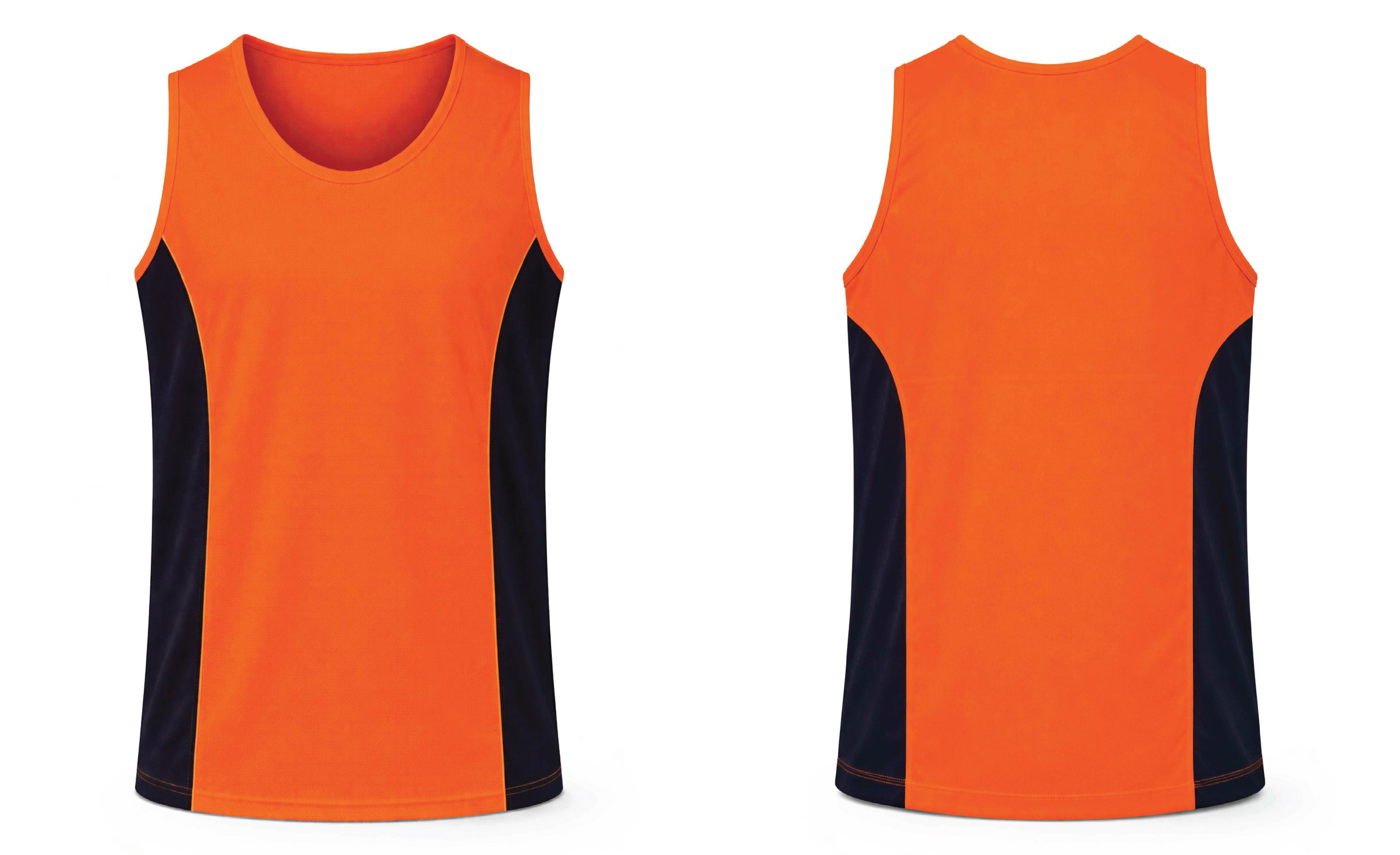 Hi Vis Traditional Singlet front and back