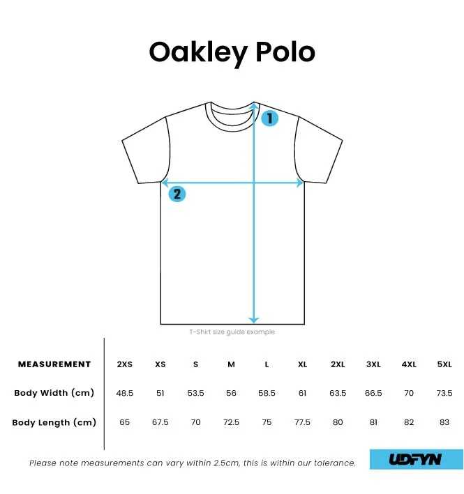 Oakley Polo size chart
